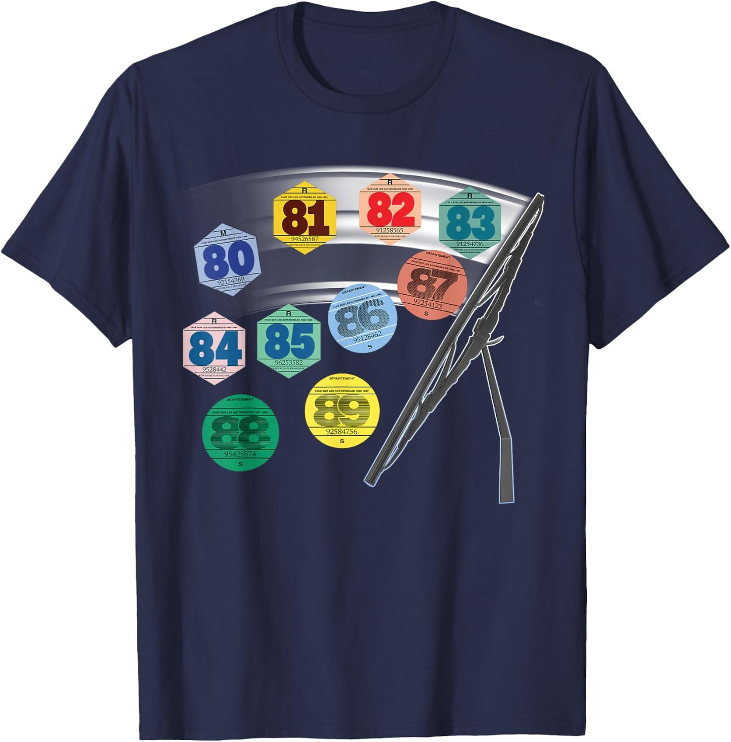 Beautiful Nostalgie 80s Car Vignette Man And Woman , Black, S T-Shirt - T-Shirt | Navy