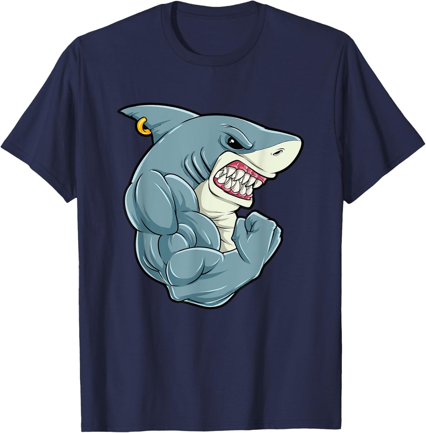Shark At The Gym - Training Fitness Bodybuilding Health T-Shirt - T-Shirt | Navy