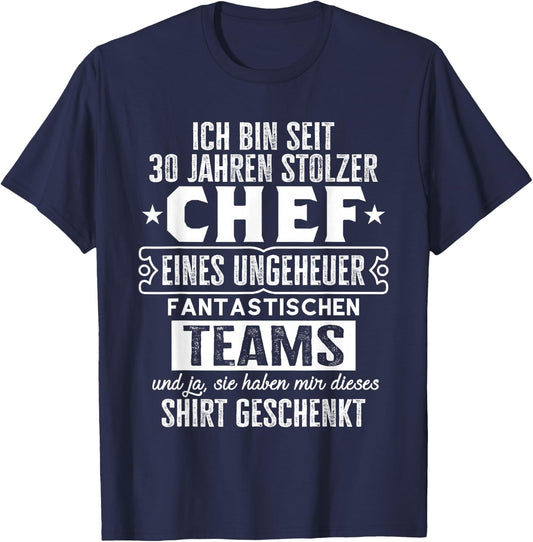 Dienstjubiläum & Firmenjubiläum Chef 30 Jähriges Jubiläum T-Shirt - T-Shirt | Navy