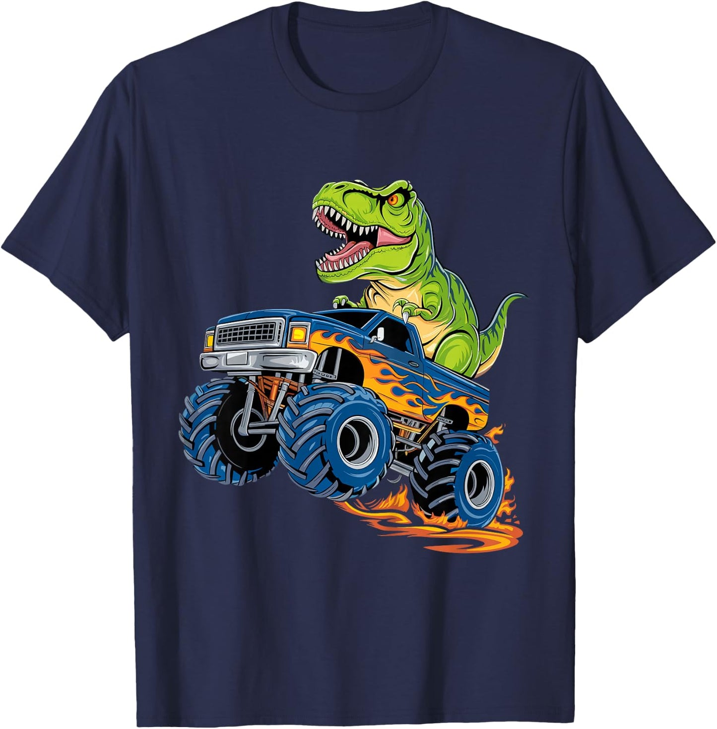 Monster Truck Dinosaur T-Shirt - T-Shirt | Navy