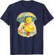 Vintage Easter Spring Duck With Umbrella Retro Vintage T-Shirt - T-Shirt | Navy