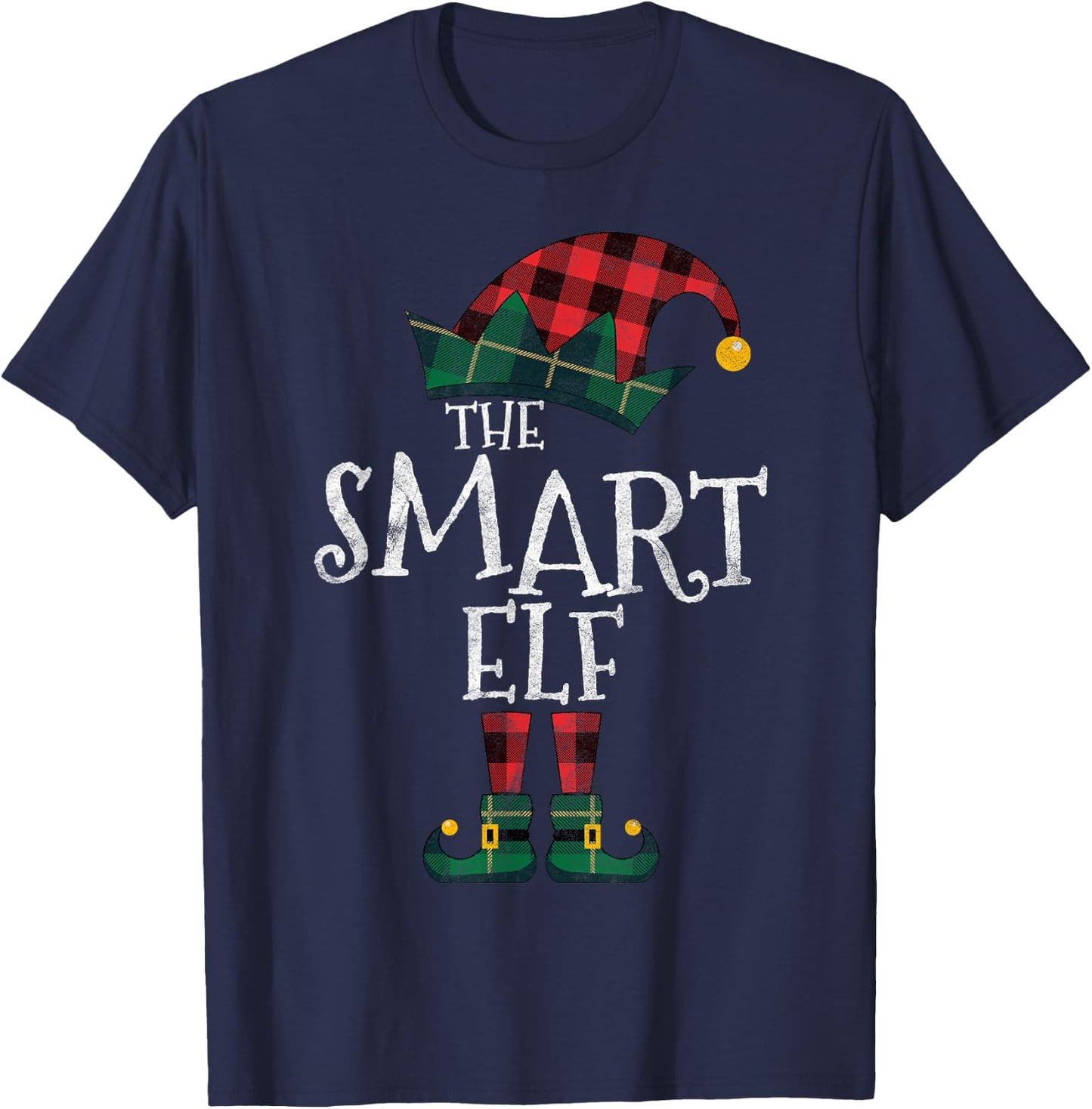 The Smart Elf Matching Family Group Gift Funny Christmas T-Shirt - T-Shirt | Navy
