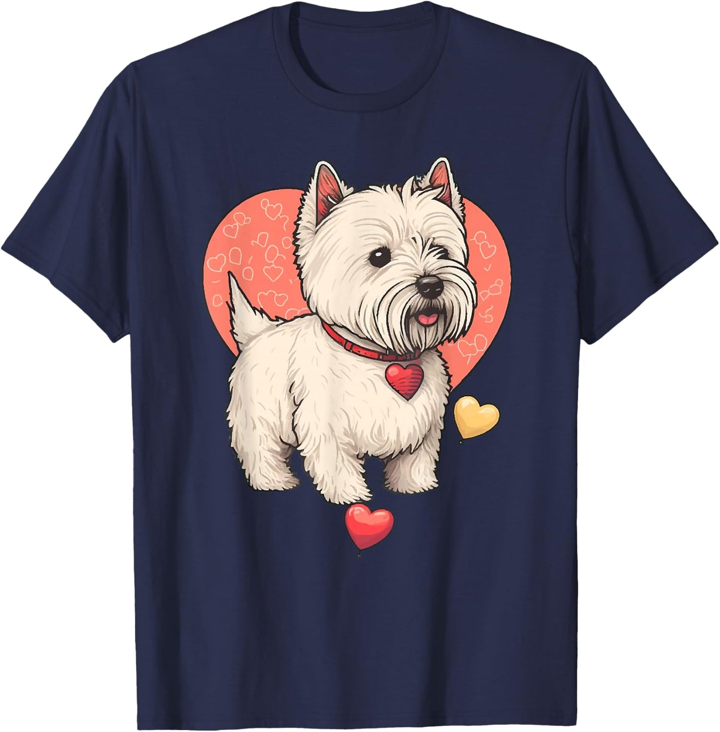 I Love My West Highland Terrier Westie Dog Valentines Day T-Shirt - T-Shirt | Navy