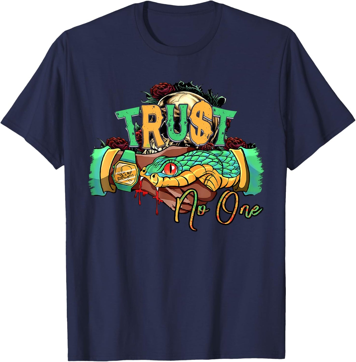 Trust no one Snake T-Shirt - T-Shirt | Navy