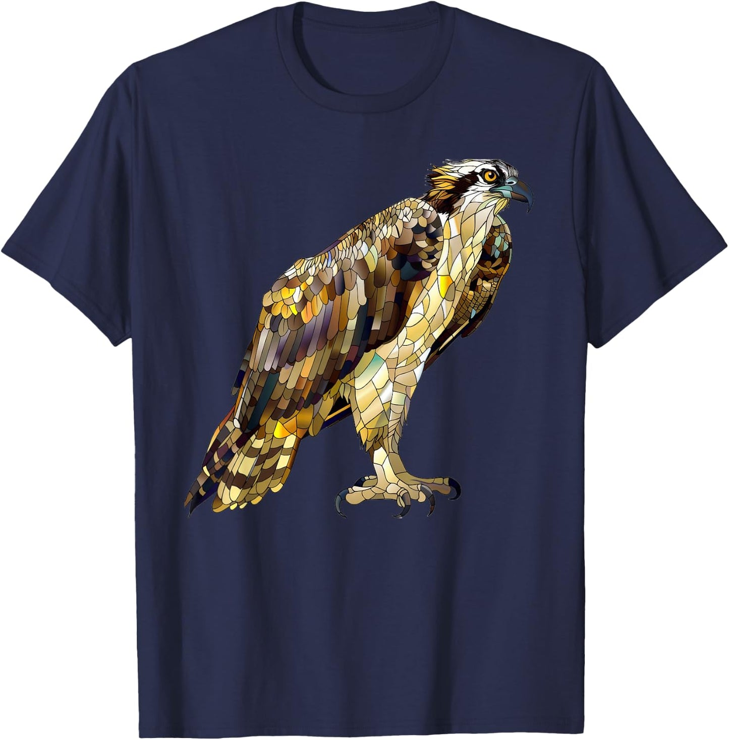 Osprey Bird Stained Glass T-Shirt - T-Shirt | Navy