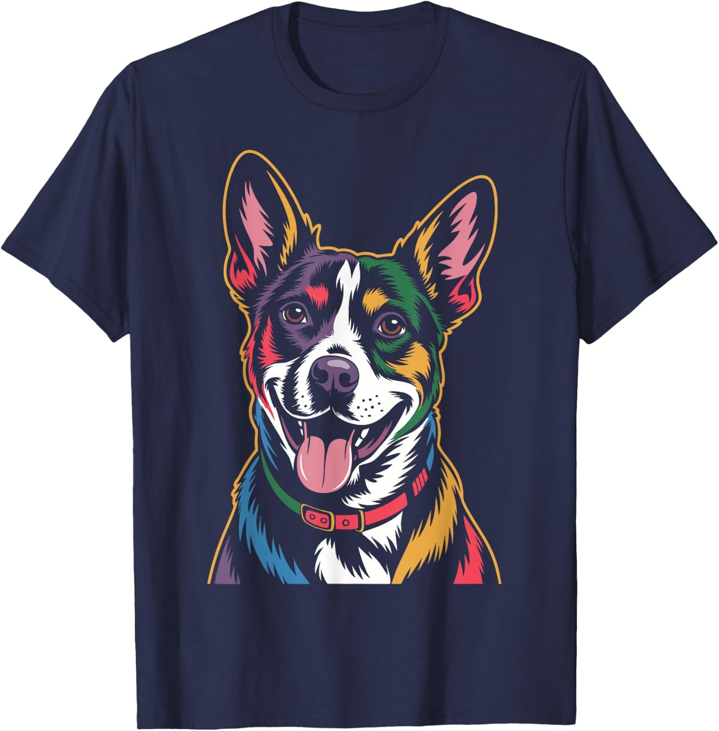 Colorful Jack Russell Terrier T-Shirt - T-Shirt | Navy