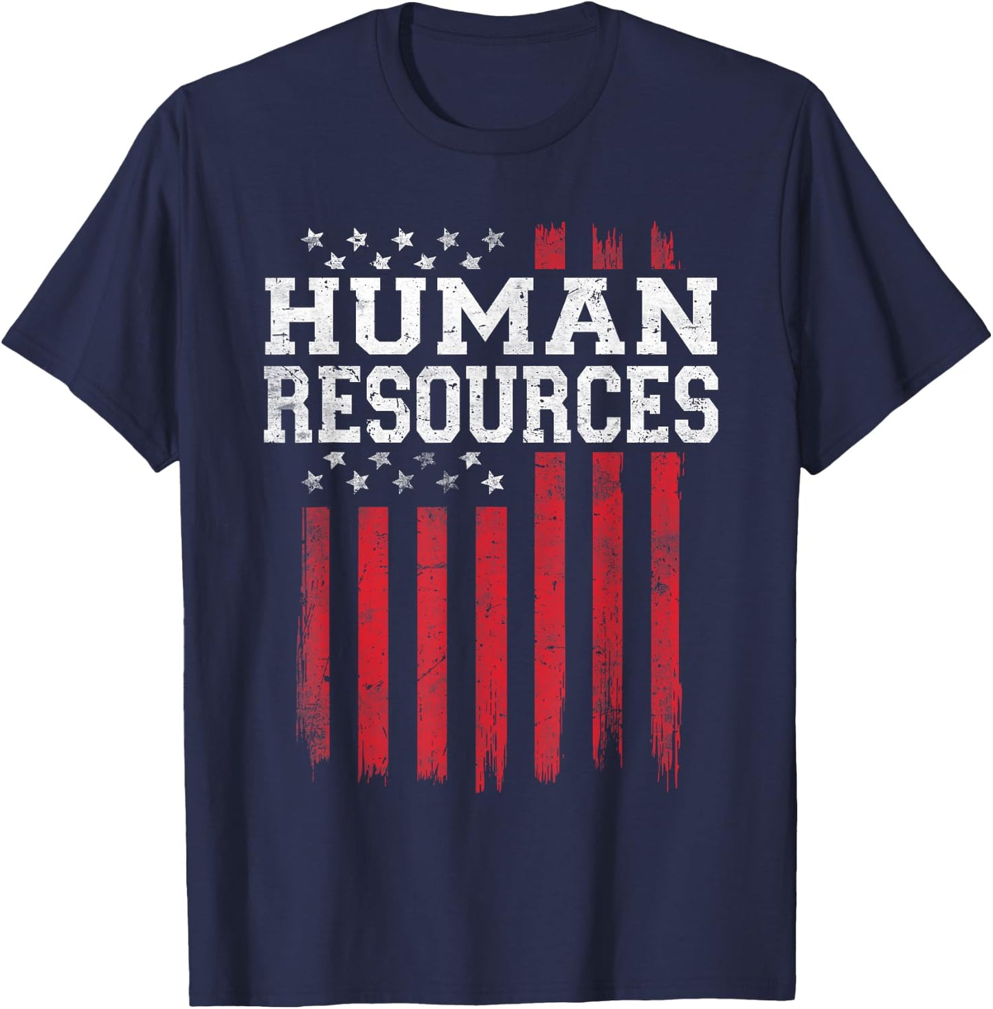Human Resources HR American Flag USA Patriot Patriotic T-Shirt - T-Shirt | Navy