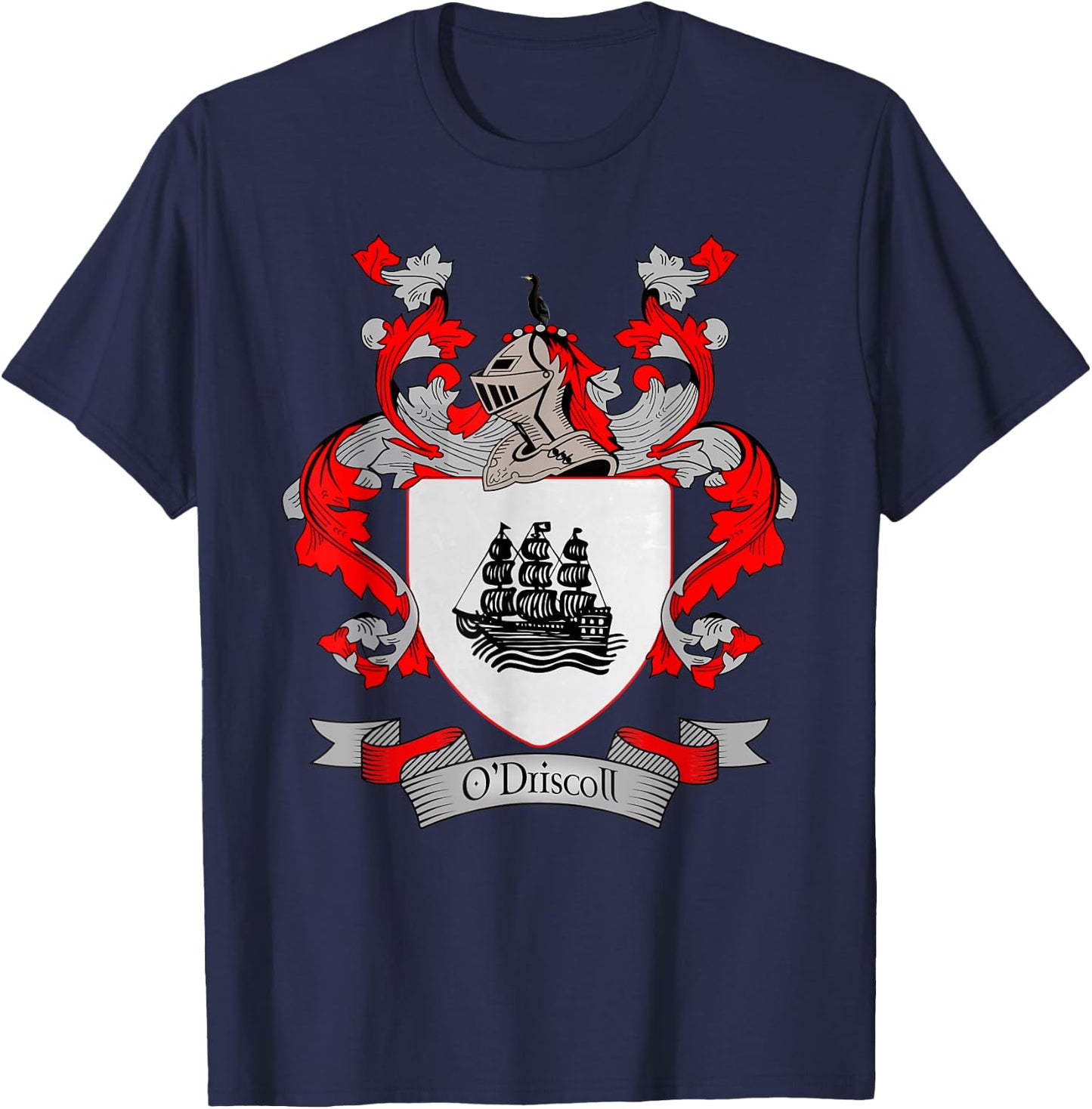 O'Driscoll Coat of Arms | O'Driscoll Surname Family Crest T-Shirt - T-Shirt | Navy