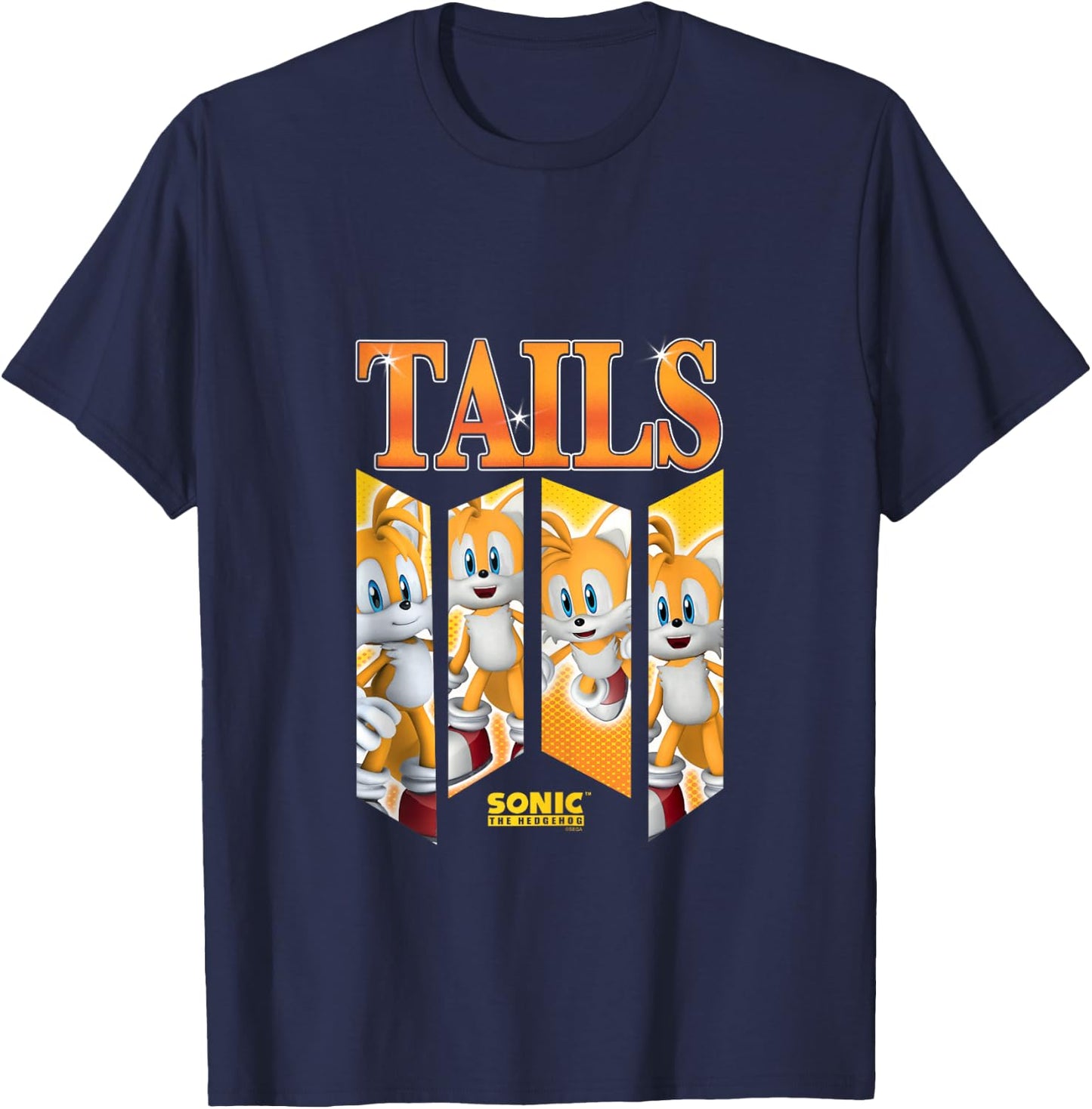 Sonic The Hedgehog Tails Speed & Shine Panels T-Shirt - T-Shirt | Navy