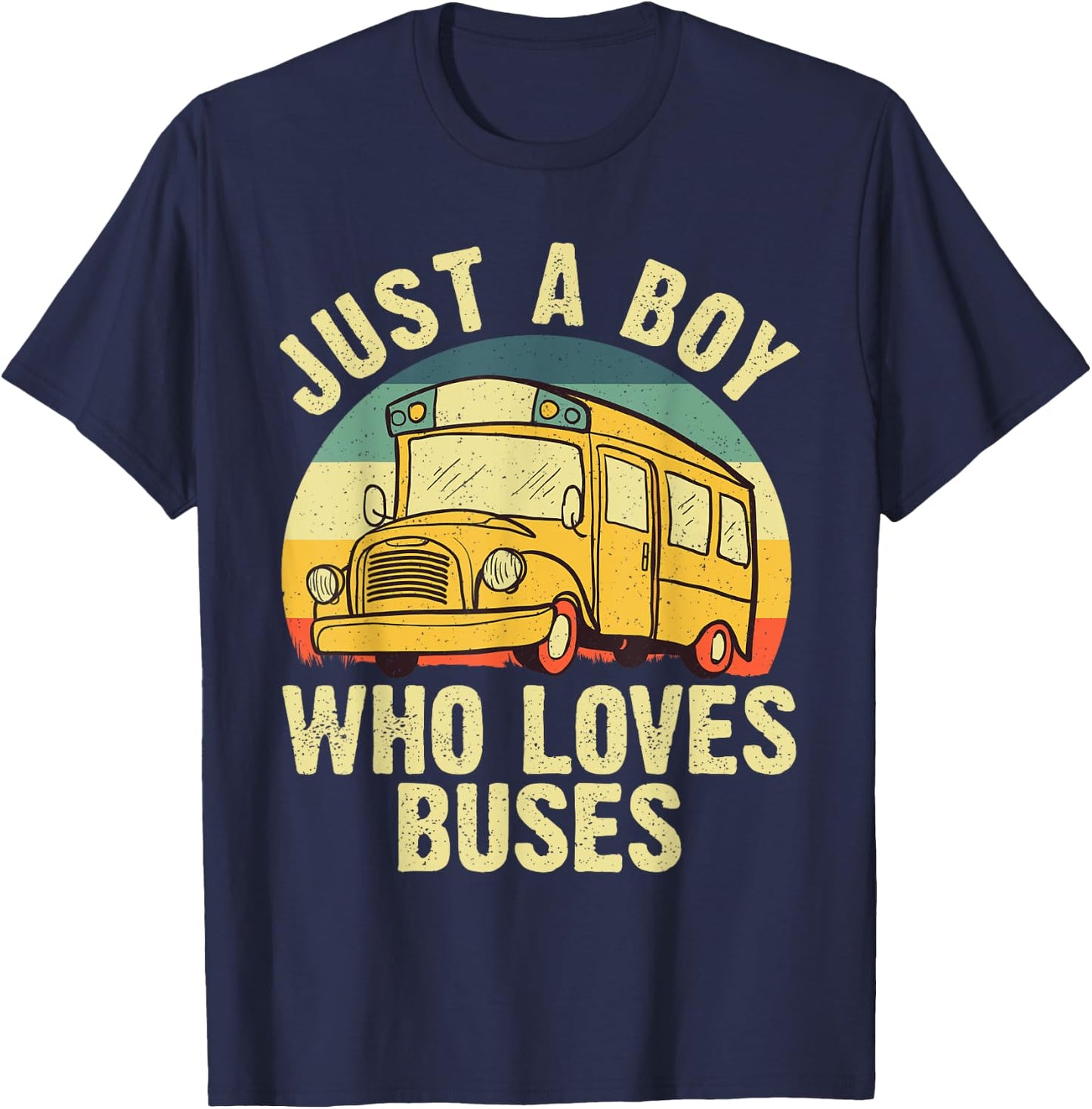 Best School Bus For Boys Kids Toddler Yellow Bus Lover Buses T-Shirt - T-Shirt | Navy