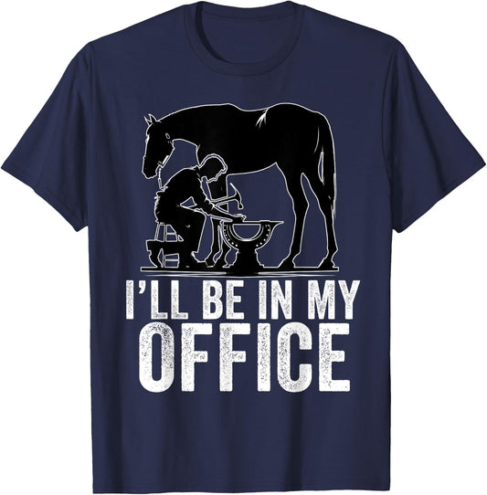 Funny Farrier Horseshoes Horses' Hooves Installer Men Dad T-Shirt - T-Shirt | Navy