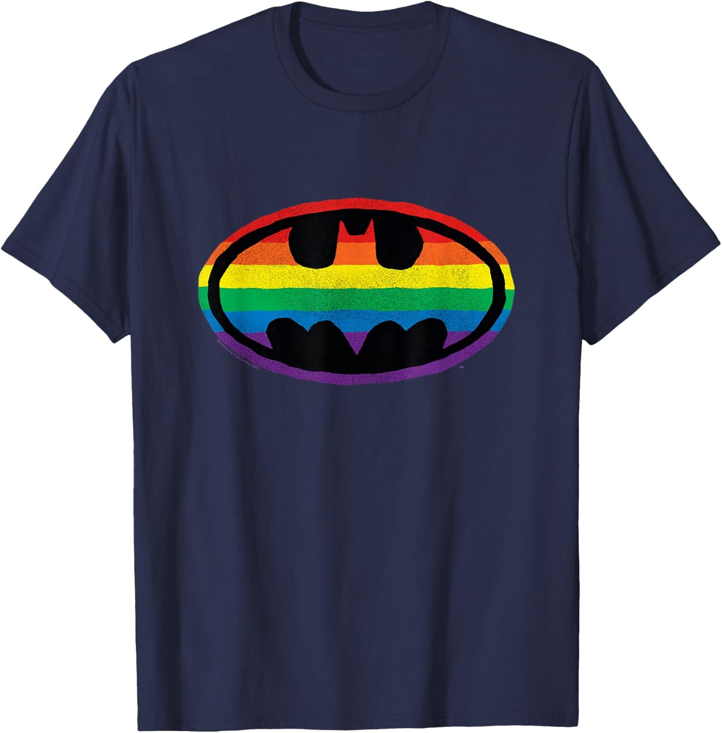 Batman Pride Rainbow Logo T-Shirt - T-Shirt | Navy