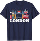 London Gift Men's Women's London Hooligan Ultras LND UK T-Shirt - T-Shirt | Navy