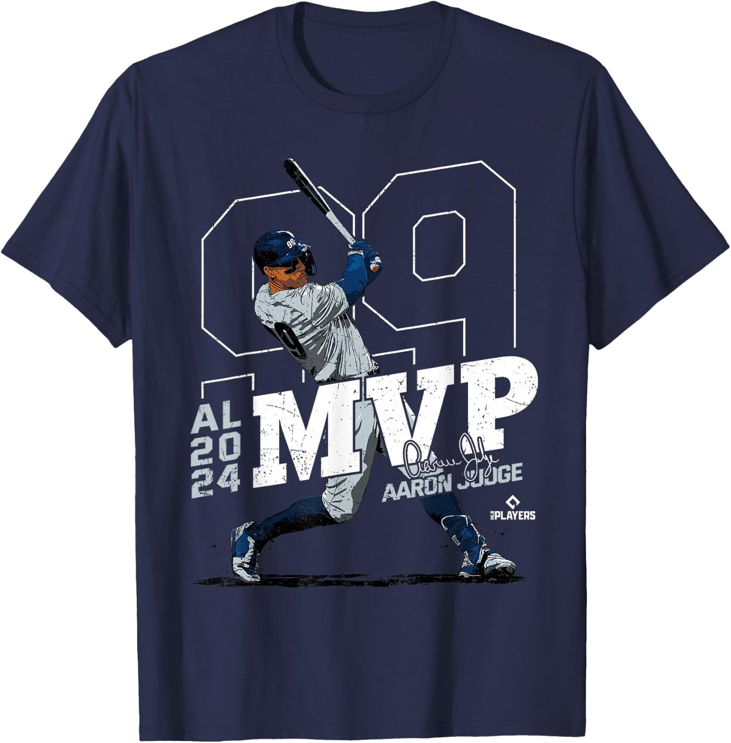 2024 AL MVP Aaron Judge New York Baseball MLBPA T-Shirt - T-Shirt | Navy