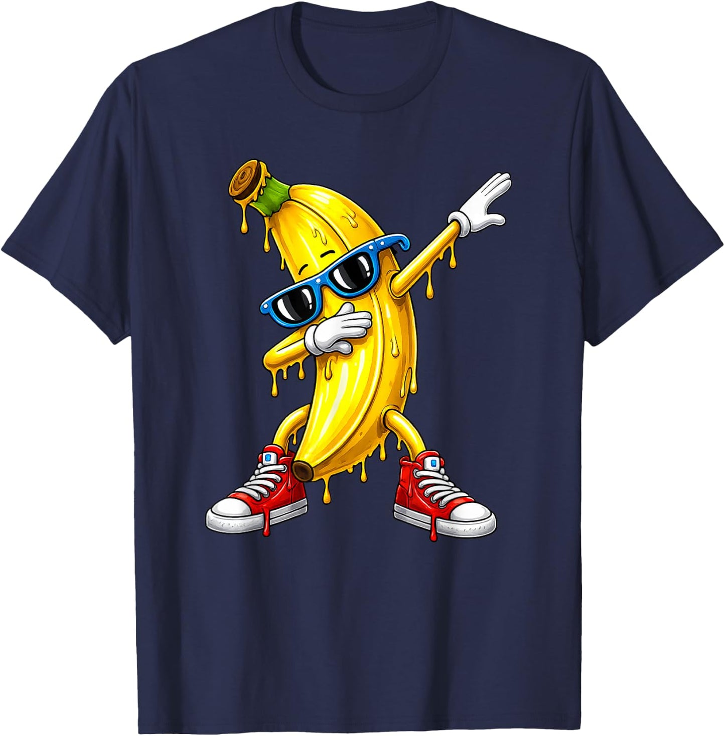 Funny Dabbing Banana Lover USA Drip Kids Boys Youth T-Shirt - T-Shirt | Navy