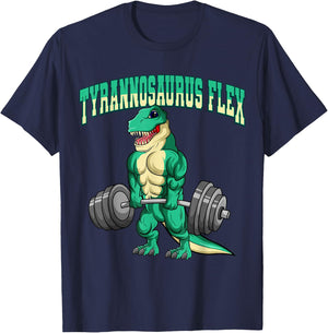Lustige Workout Geschenkideen Bodybuilding Fitness Tyrannosaurus Flex Dino T-Rex , Schwarz, Kleinkind, , Kurzarm, , Fitness- mit Tyrannosaurus-Design T-Shirt - T-Shirt | Navy