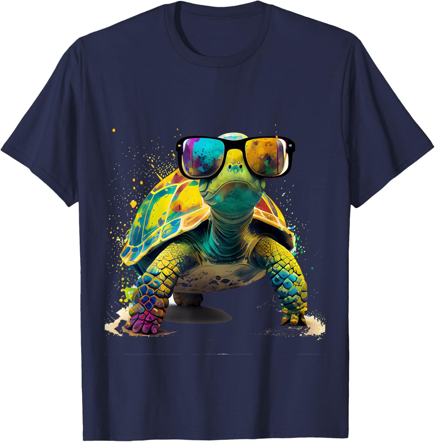 Tortoise with Sunglasses , black T-Shirt - T-Shirt | Navy