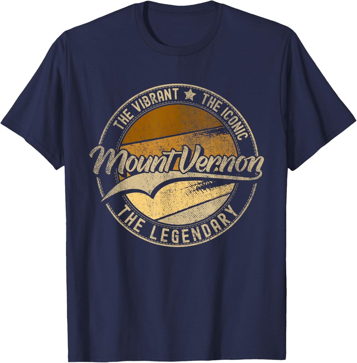 Mount Vernon NY | New York | Vintage Distressed T-Shirt - T-Shirt | Navy