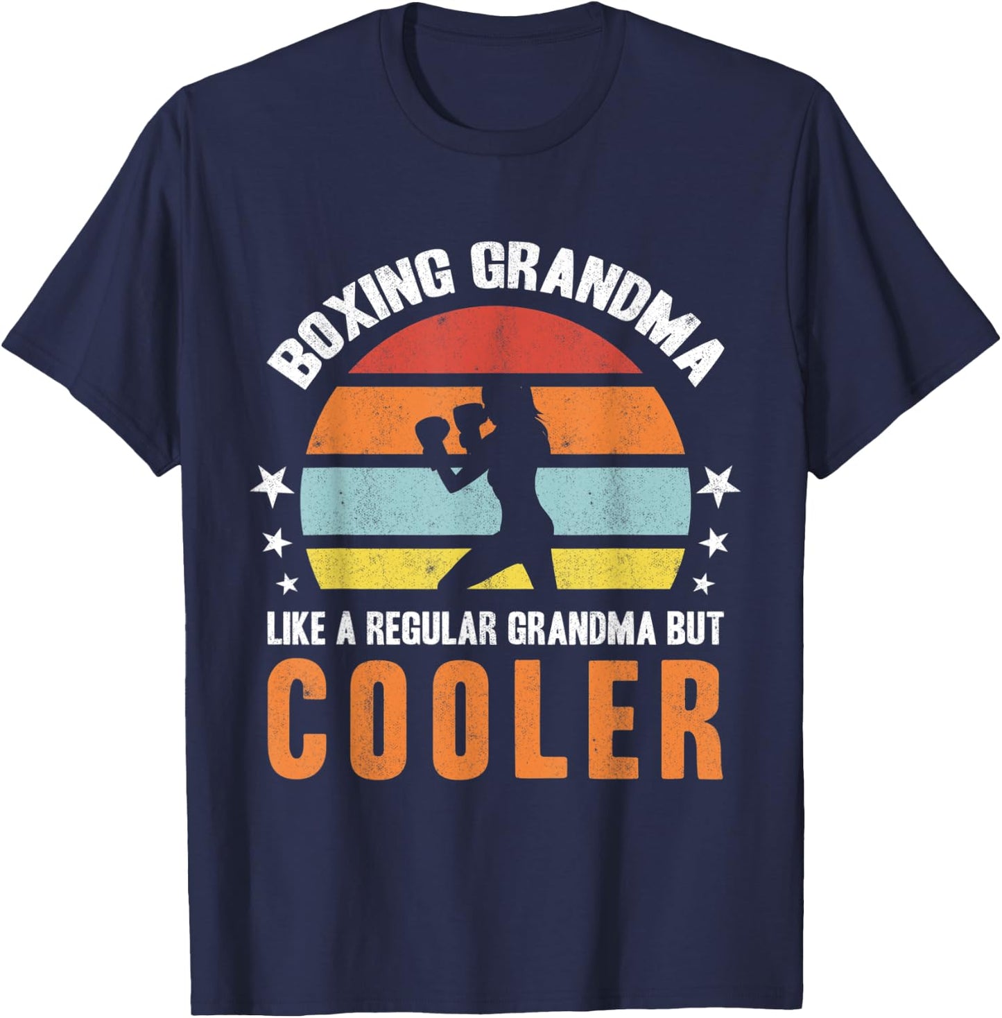 Boxing Grandma Kickboxing Grandmother Kickboxer Women Boxer T-Shirt - T-Shirt | Navy