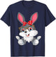Easter Bunny Easter Gift Girls Women Children Easter , black T-Shirt - T-Shirt | Navy
