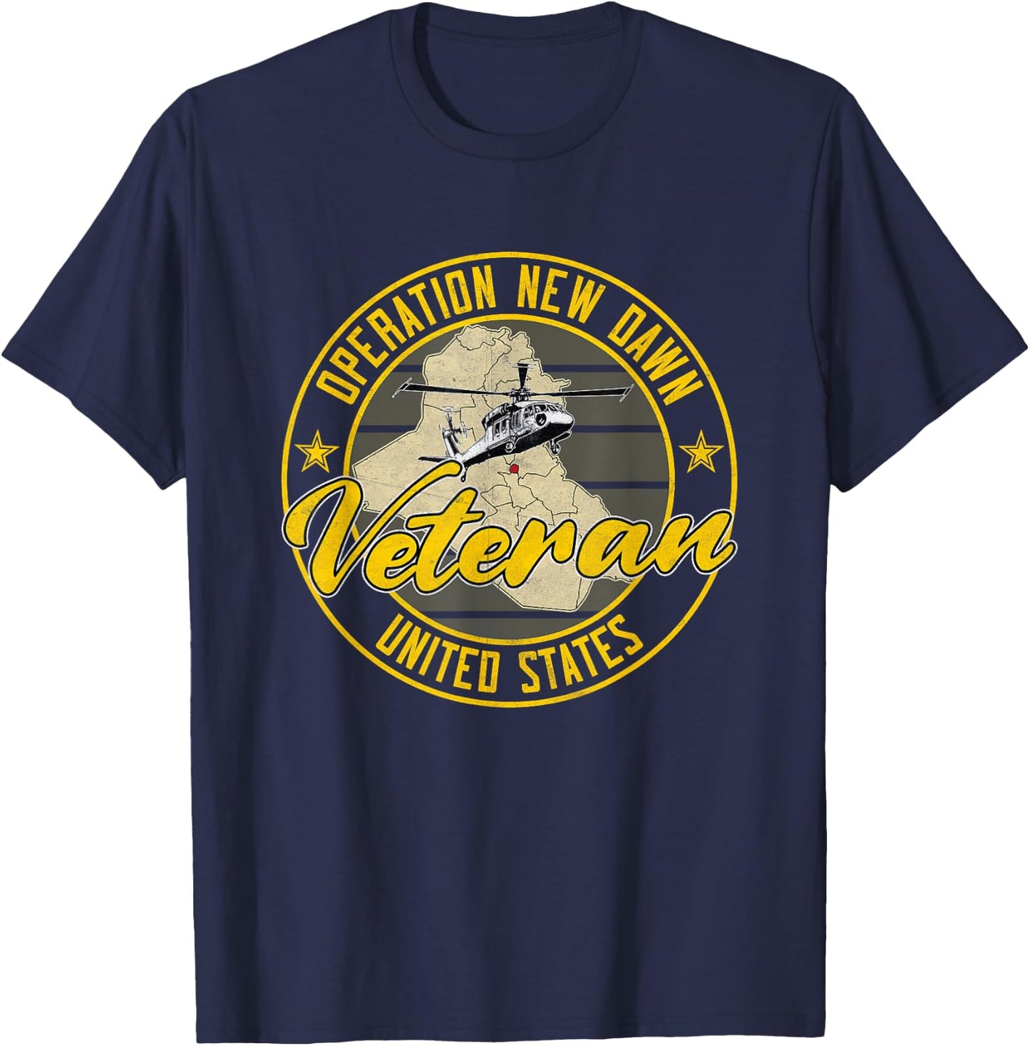 Operation New Dawn OND Veteran Iraq Veteran Vintage Gifts T-Shirt - T-Shirt | Navy
