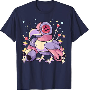 Pastel Goth Kawaii Menhera Yami Sad Voodoo Doll Crow T-Shirt - T-Shirt | Navy