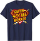 Super Social Worker Superhero Style Caseworker Gift T-Shirt - T-Shirt | Navy