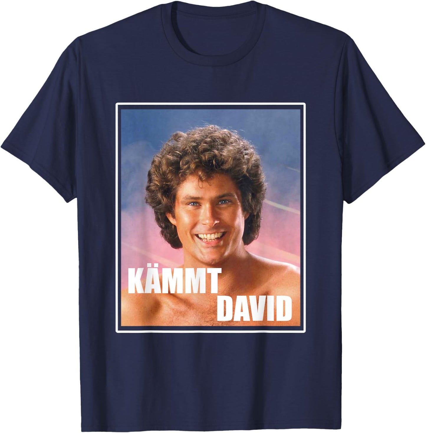 Kämmt David - Funny Satire Saying Serial Junkies Hairdresser , black T-Shirt - T-Shirt | Navy