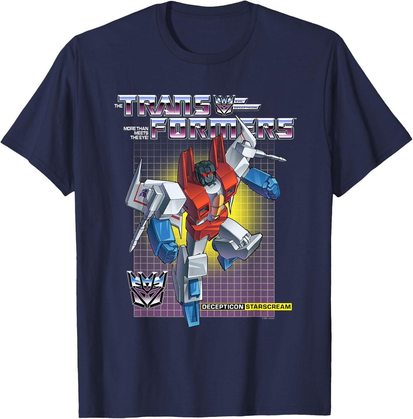 Transformers Decepticon Starscream , Herren, -Erwachsene, Kurzarm, Schwarz, S, Klassisch, Cartoon, Offiziell lizenziert, Klassische Passform, Imported T-Shirt - T-Shirt | Navy