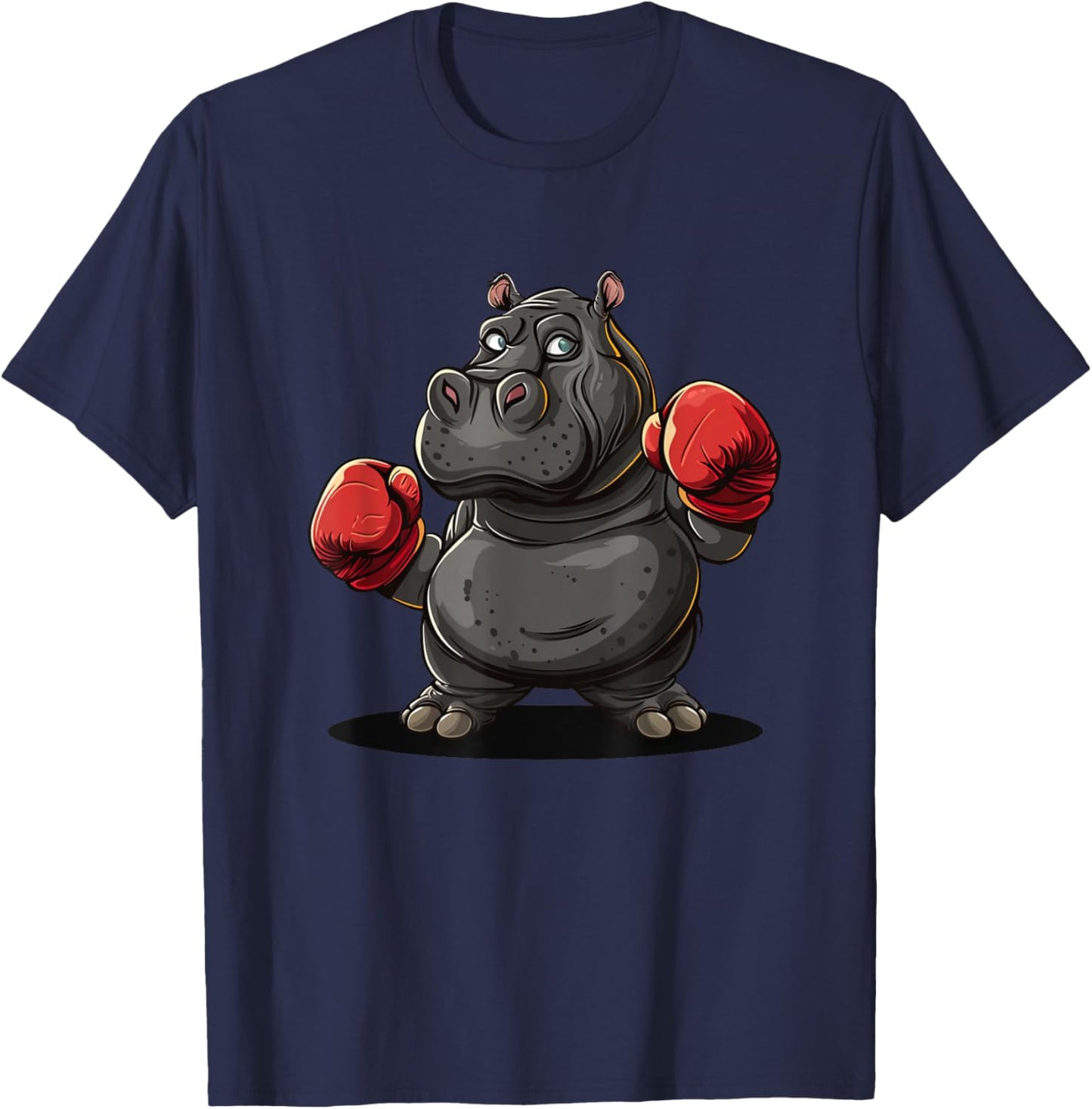 Cool boxing Athlete Costume for Hippo and Animals Lovers T-Shirt - T-Shirt | Navy