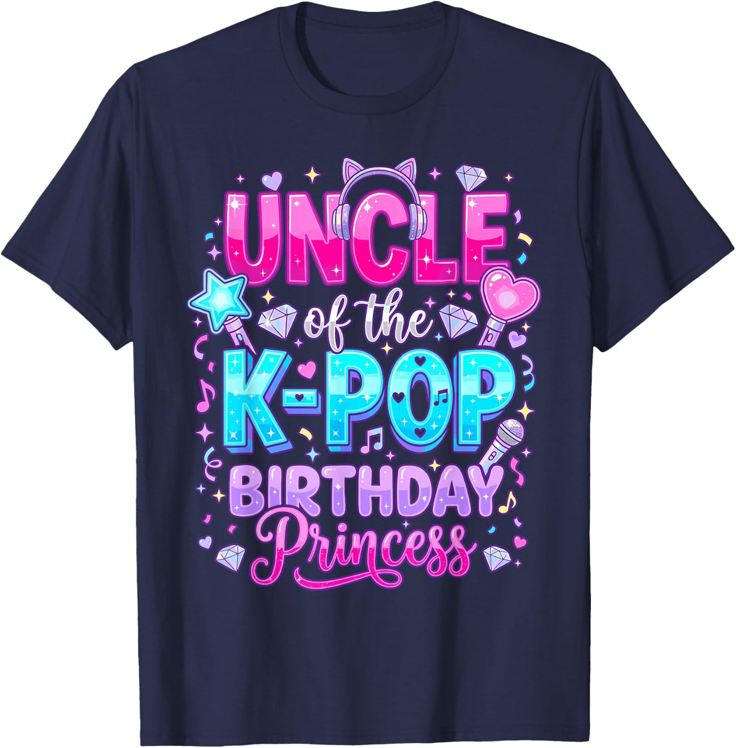 Uncle of The K-Pop Birthday Princess Korean Music T-Shirt - T-Shirt | Navy