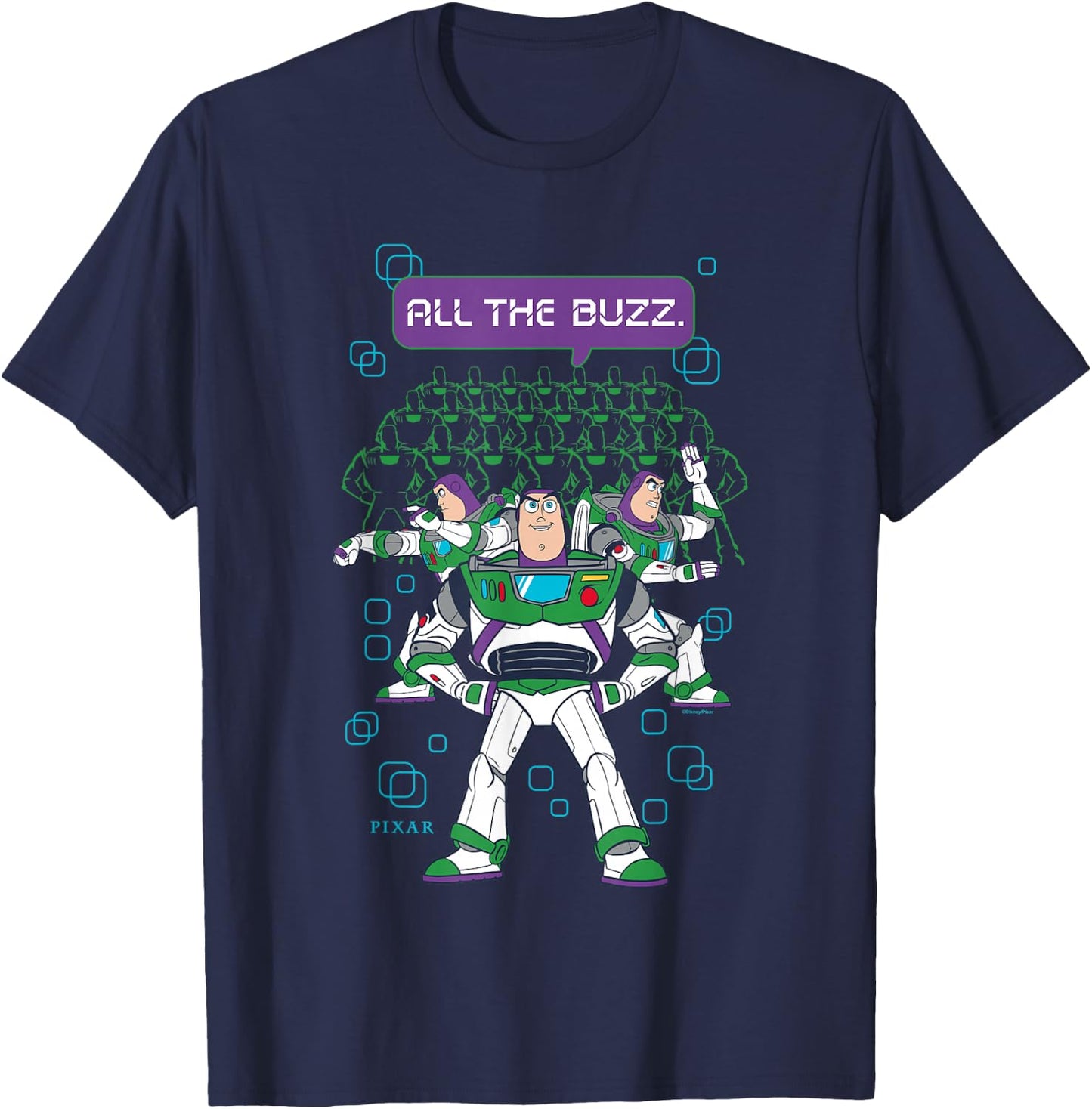 Disney Pixar Toy Story 5 All The Buzz Clone Rangers T-Shirt - T-Shirt | Navy