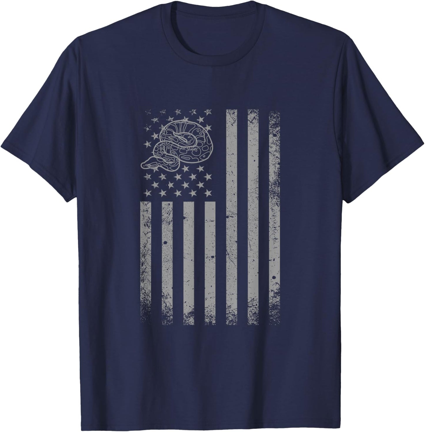 American Flag Rattlesnake Snake Herpetology Rattlesnake T-Shirt - T-Shirt | Navy