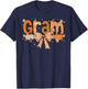 Gram Pumpkin Fall Coquette Bow Thanksgiving Mom Women T-Shirt - T-Shirt | Navy