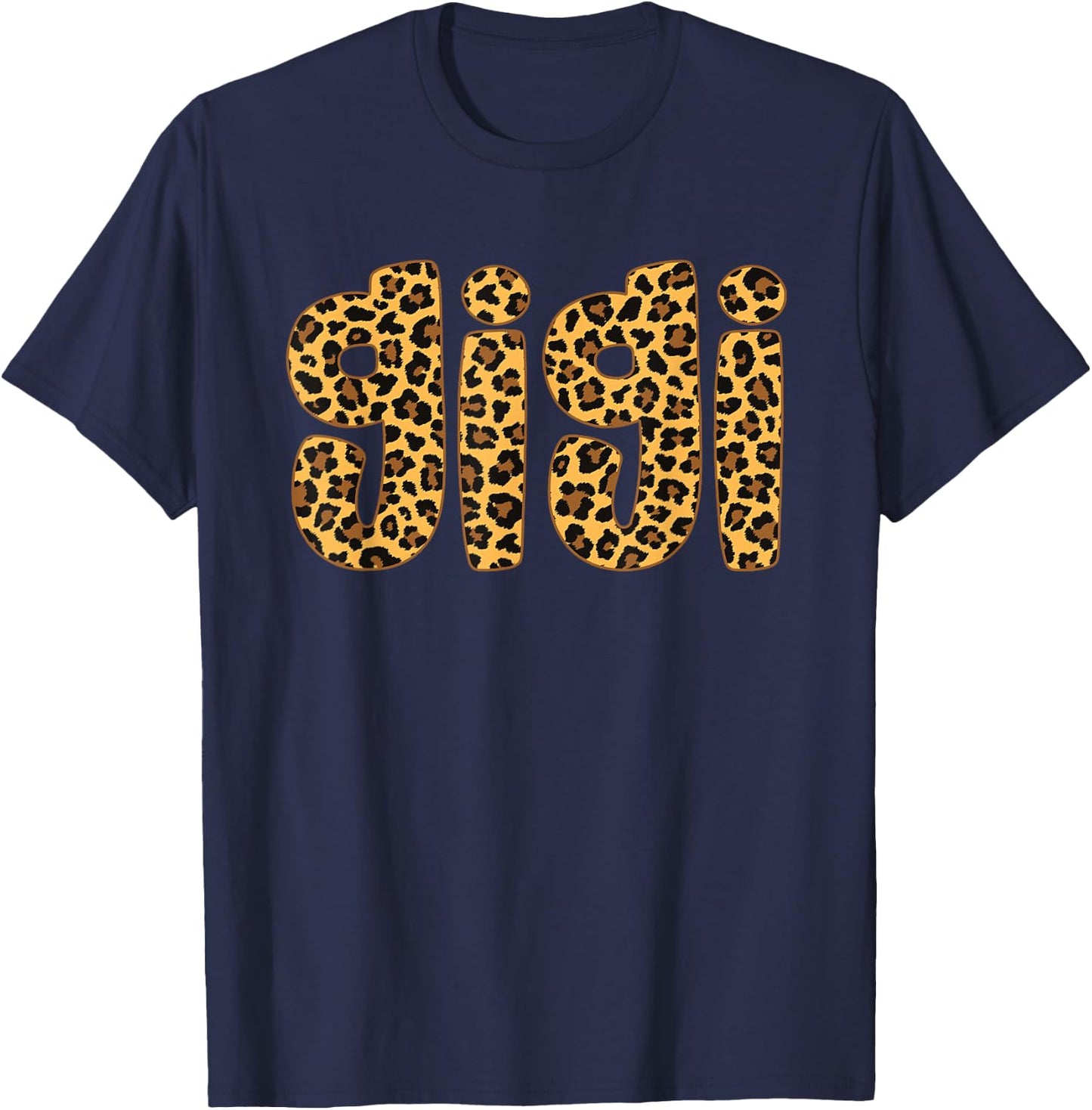 Leopard Gigi Cheetah Grandma T-Shirt - T-Shirt | Navy