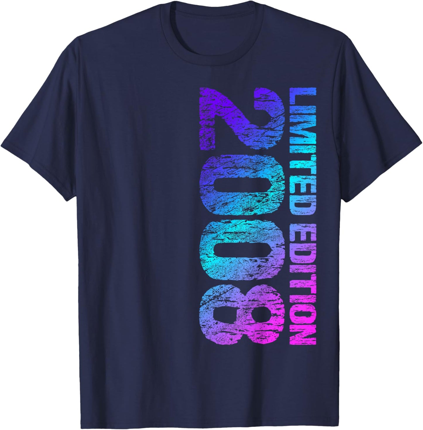 2008 Boy Girl 17th Birthday Limited Edition 17 , black T-Shirt - T-Shirt | Navy