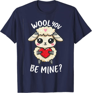 Wool you be mine sweet sheep, little sheep, you want, white T-Shirt - T-Shirt | Navy