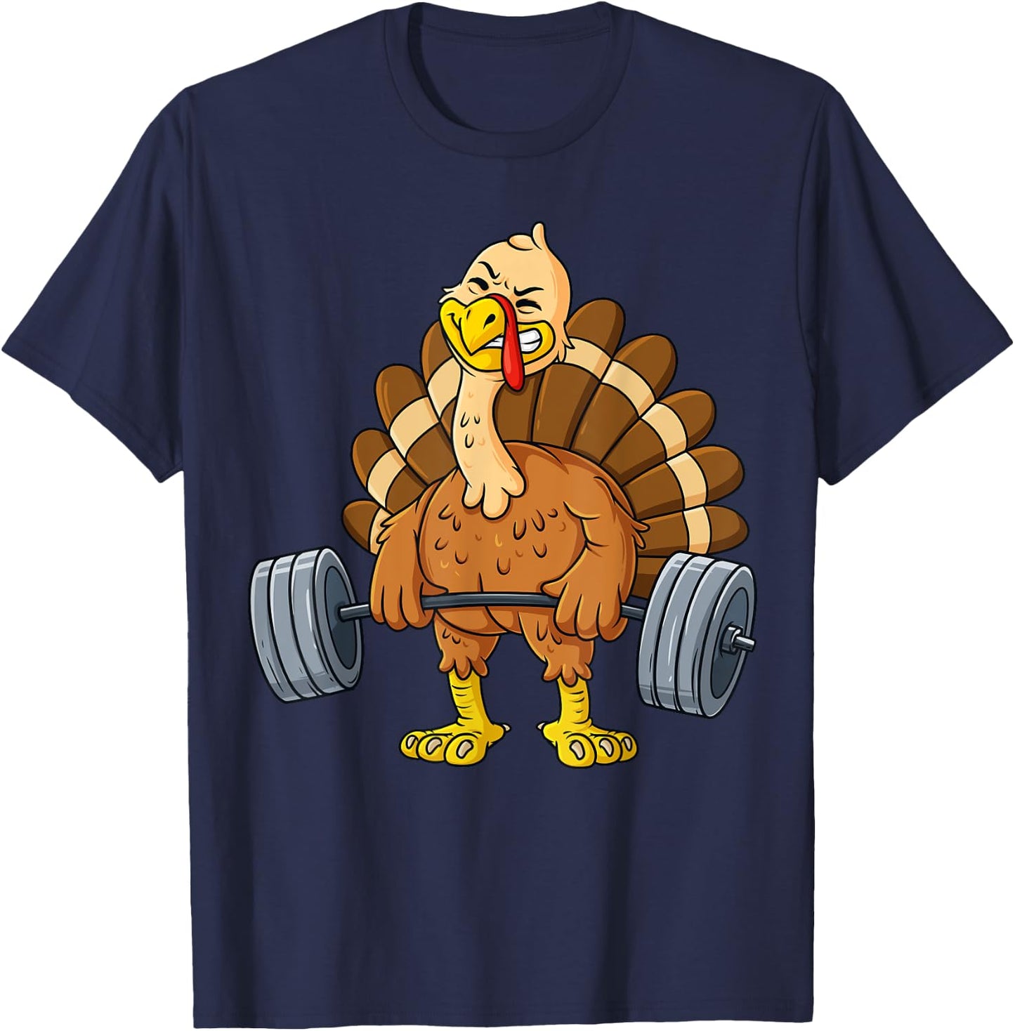 Turkey Deadlift Funny Thanksgiving Day Fitness Weightlifting T-Shirt - T-Shirt | Navy