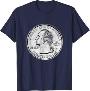 USA Quarter Dollar Design Coin Collectors Gifts T-Shirt - T-Shirt | Navy