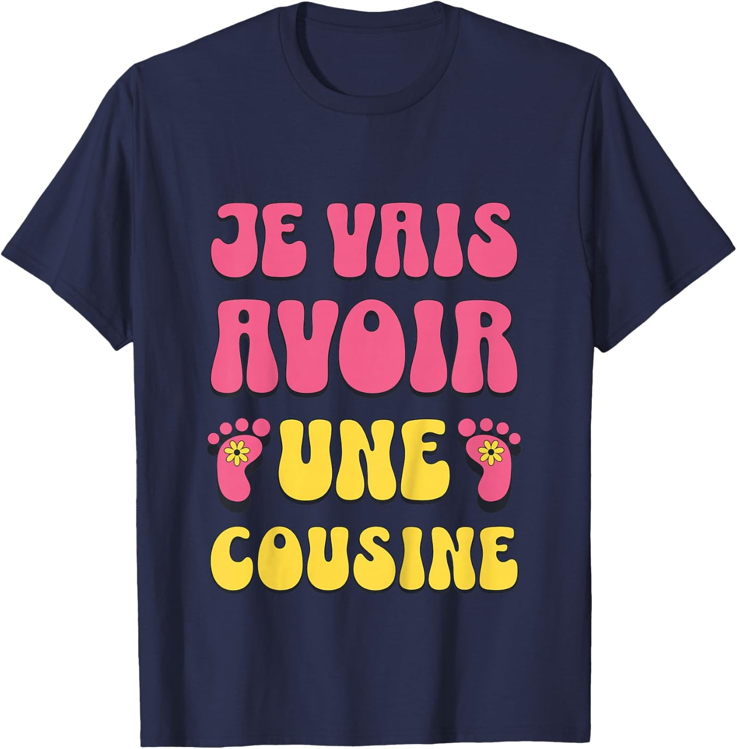 Children's Je Vais Having A Cousine Announcement Pregnancy Child T-Shirt - T-Shirt | Navy