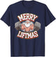 Merry Liftmas Weightlifter Fitness T-Shirt - T-Shirt | Navy
