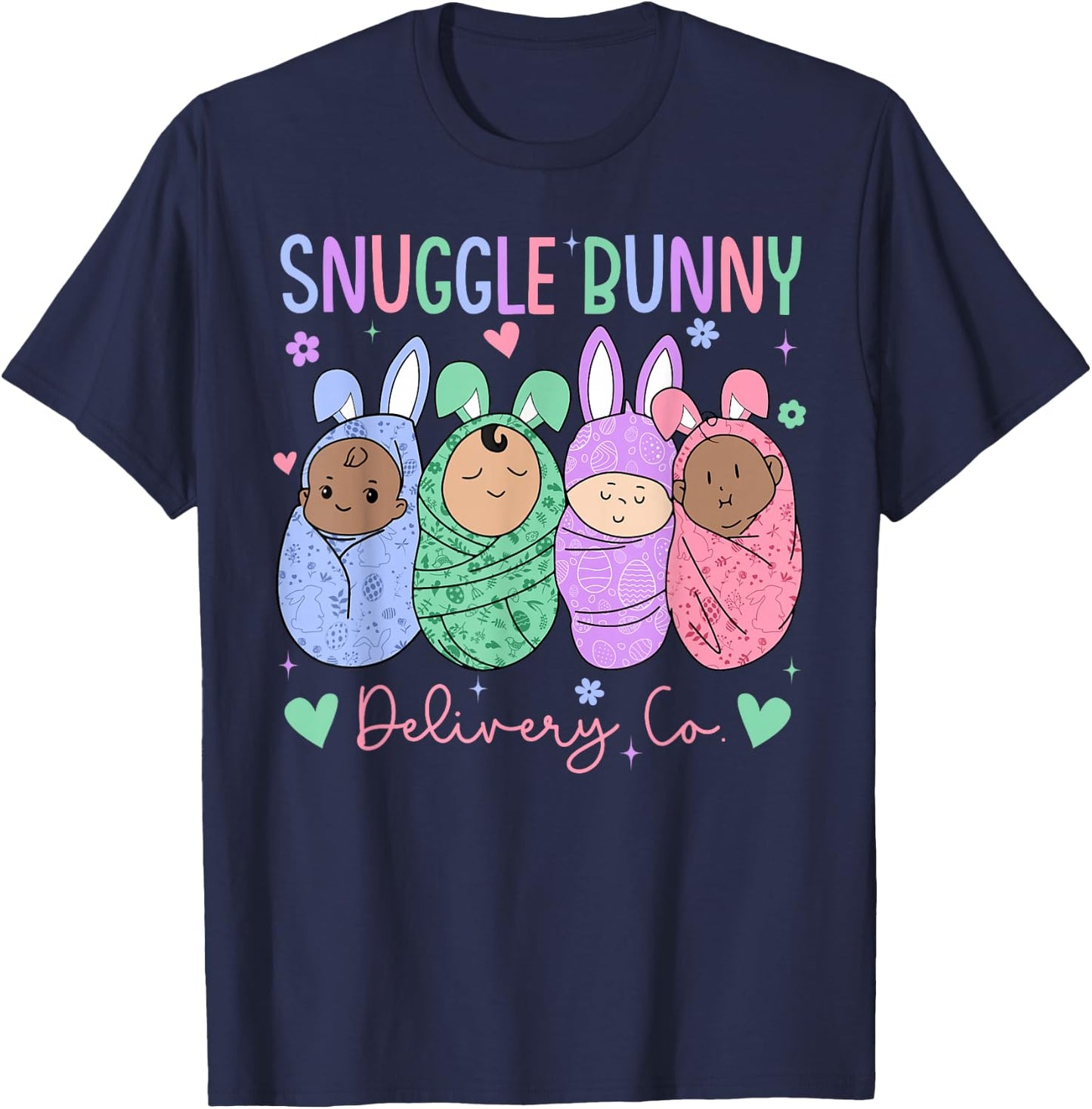 Snuggle Bunny Delivery Co Easter L&D Nurse Mother Baby Nurse T-Shirt - T-Shirt | Navy