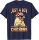 Funny Chicken Farm Animal Just A Boy Who Loves Chickens T-Shirt - T-Shirt | Navy
