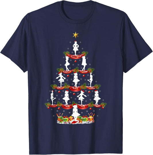 Funny Irish Dance Xmas Lighting Irish Dance Christmas Tree T-Shirt - T-Shirt | Navy