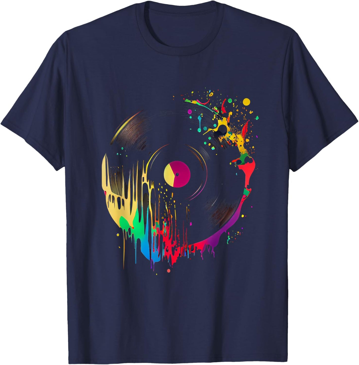 Vinyl 80er Schallplatte Retro Vintage Plattenspieler T-Shirt - T-Shirt | Navy