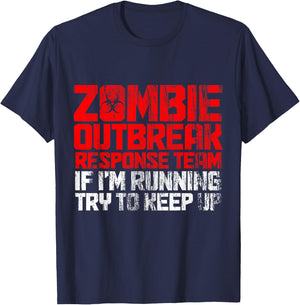 Zombie Hunter Team Funny Halloween Matching Group Costume T-Shirt - T-Shirt | Navy