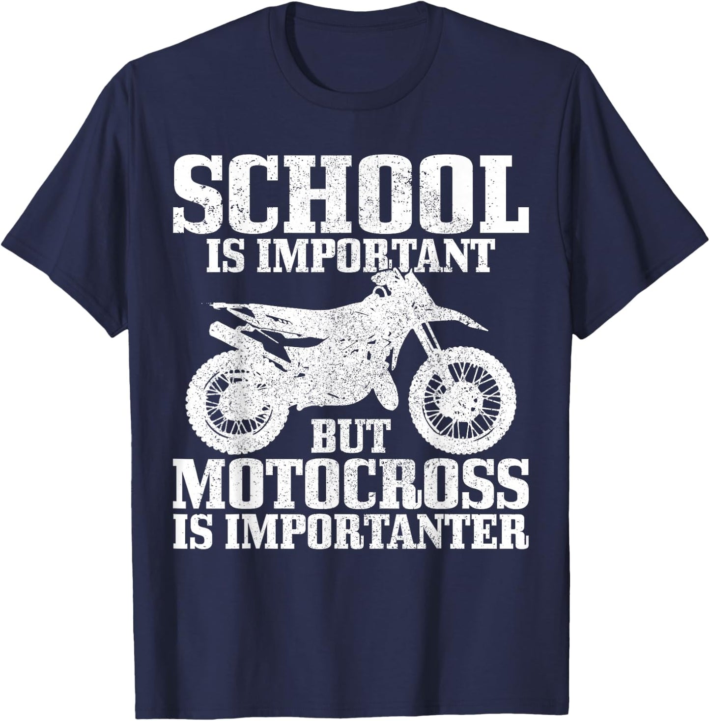 Motocross MX Enduro Freestyle Motorcycle Gift T-Shirt - T-Shirt | Navy