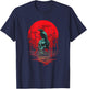 Gothic Raven Skull Red Moon Black Crow T-Shirt - T-Shirt | Navy