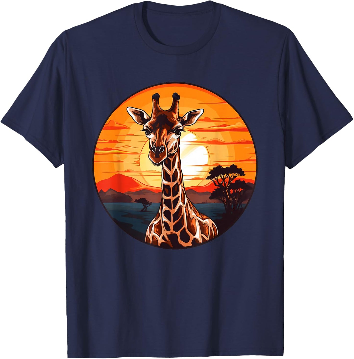 Colorful Giraffe I Kids Giraffe T-Shirt - T-Shirt | Navy