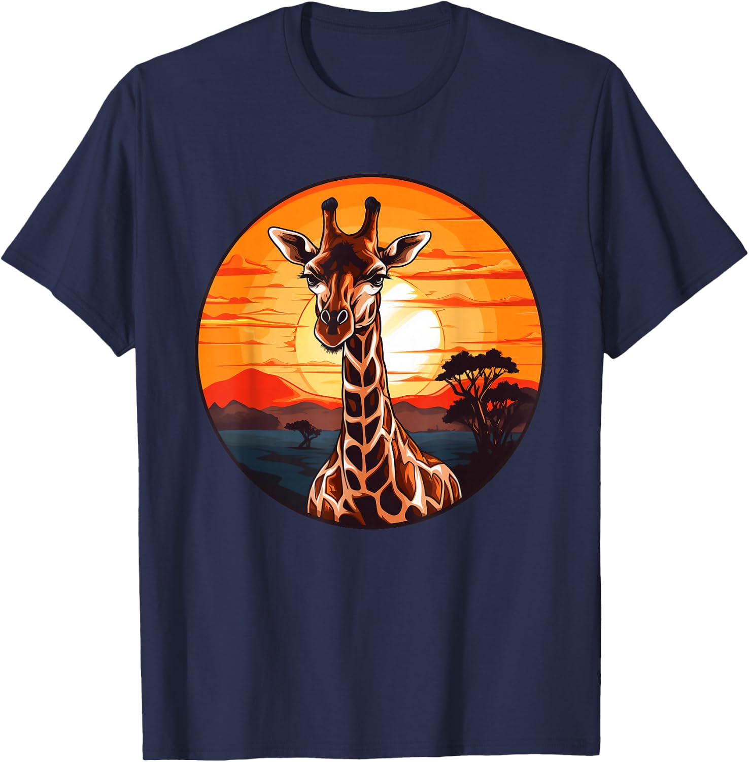 Colorful Giraffe I Kids Giraffe T-Shirt - T-Shirt | Navy